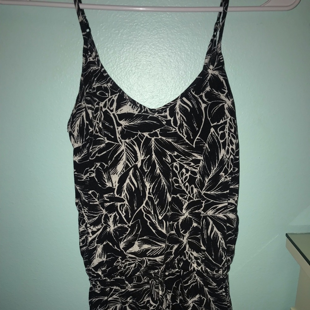 Black and white flowy romper